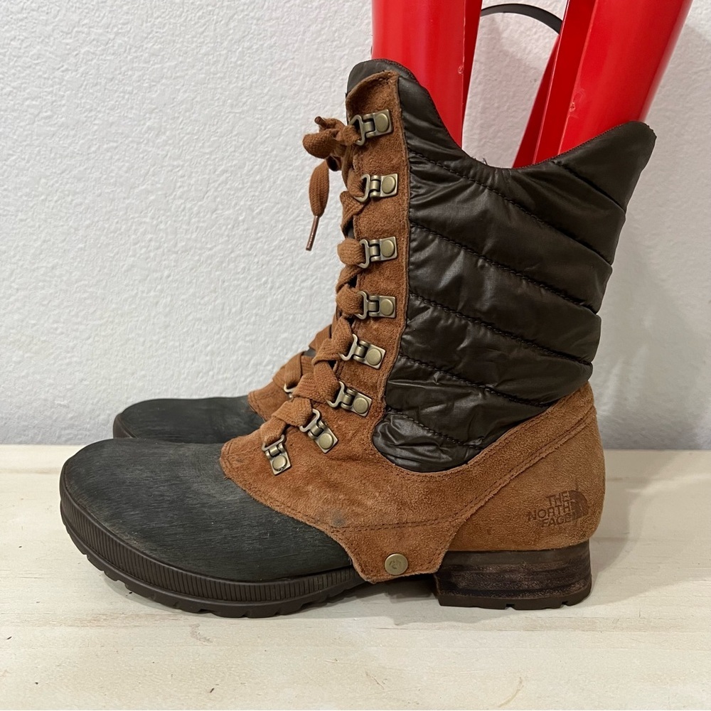 The North Face Brown Leather Lace Up Winter Boots